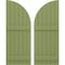 Ekena Millwork Americraft 6-Board (2 Batten) Wood Joined Board-n-Batten Shutters w/ Arch Top, ARW101BQ621X77MGH, PR ARW101BQ621X77MGH - alternate 1
